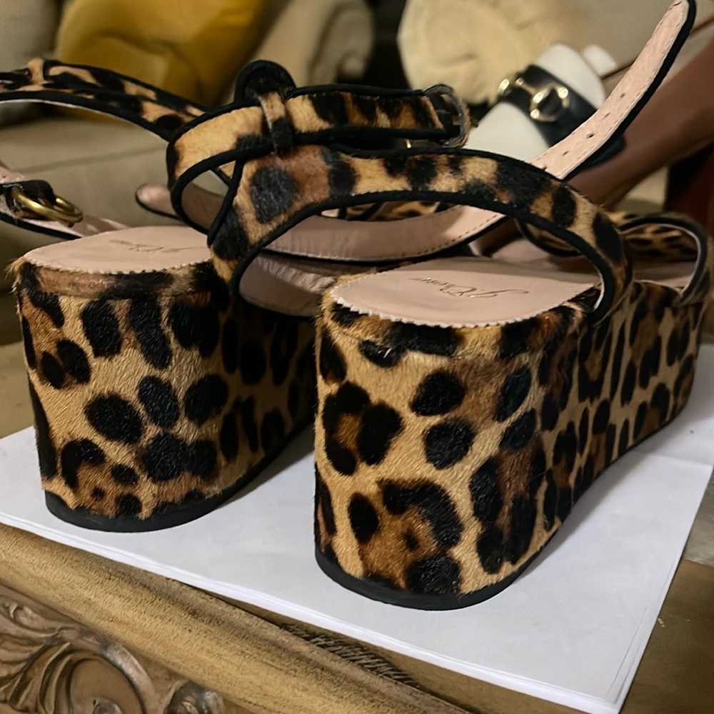 J Crew penny ankle strap sandal in leopard